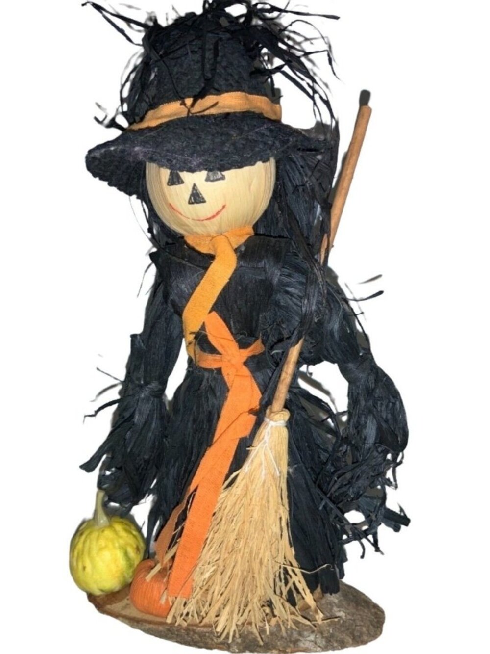 Scarecrow Witch Cornhusk Halloween Tabletop Decoration- 10” Tabletop Decor